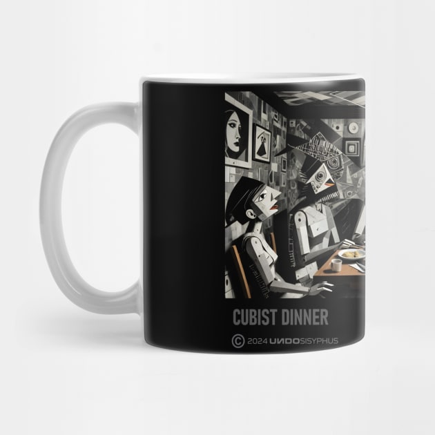 Cubist Dinner (Black) | UndoSisyphus™ Digital Avant-Garde Collection by UndoSisyphus